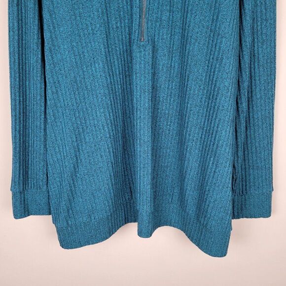 Torrid Relaxed Fit Super Soft Plush Rib Quarter Zip Sweatshirt Green Size 3X - Picture 8 of 14